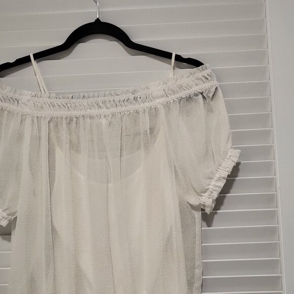 Guess Sheer White Top with cotton under tank, - Like New, Size Small - Picture 8 of 10